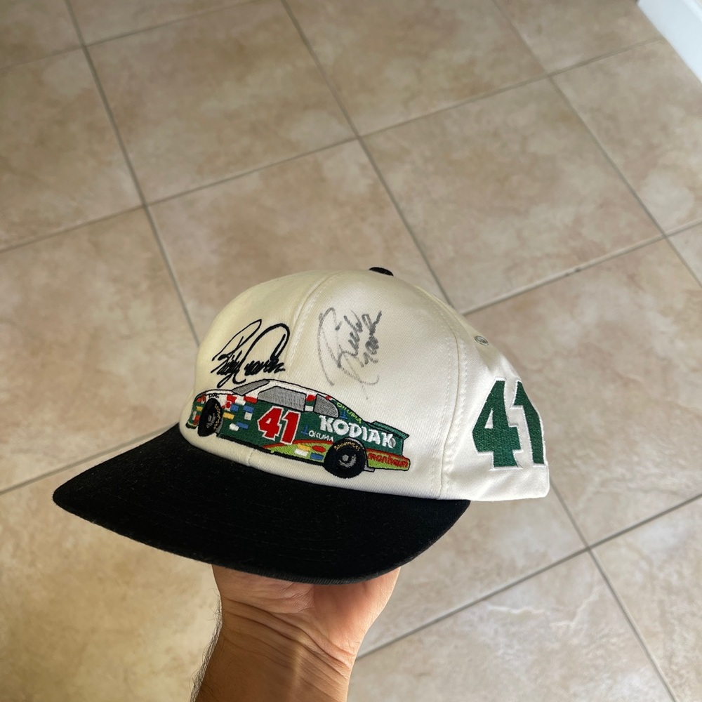 Ricky Craven SIGNED #41 Kodiak Nascar Embroidered Snapback Hat NWT VTG 90s USA